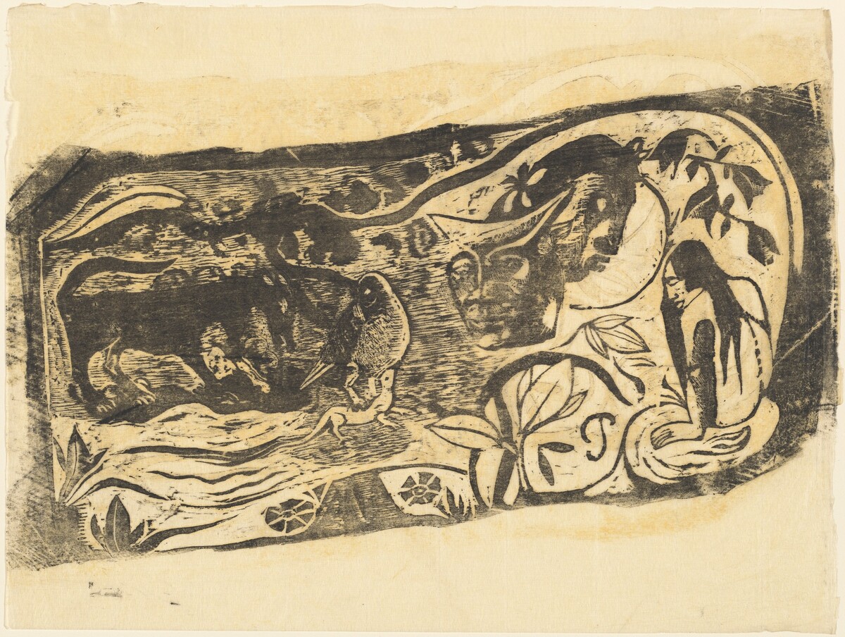 Plate with the Head of a Horned Devil (Planche au diable cornu) by Paul Gauguin