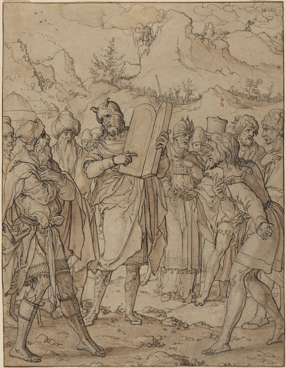 Moses Delivering God's Commandments to the Israelites by Jan Swart van Groningen