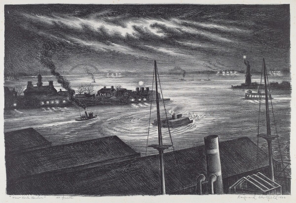 New York Harbor by Raymond White Skolfield