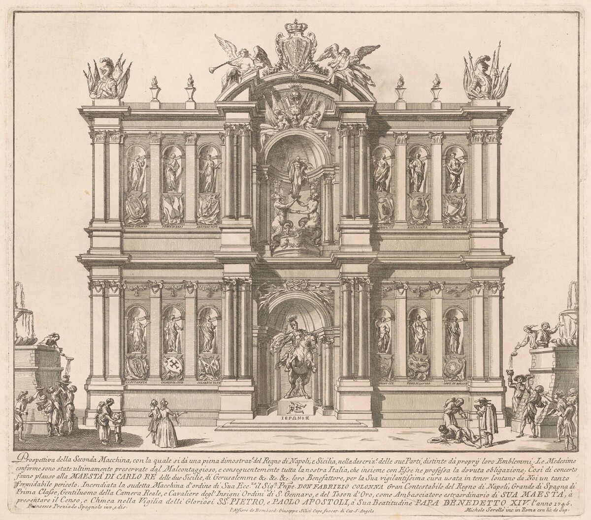 The Seconda Macchina for the Chinea of 1746: The Territories of the Kingdom of Naples by Miguel de Sorellò, after Francisco Preciado de la Vega