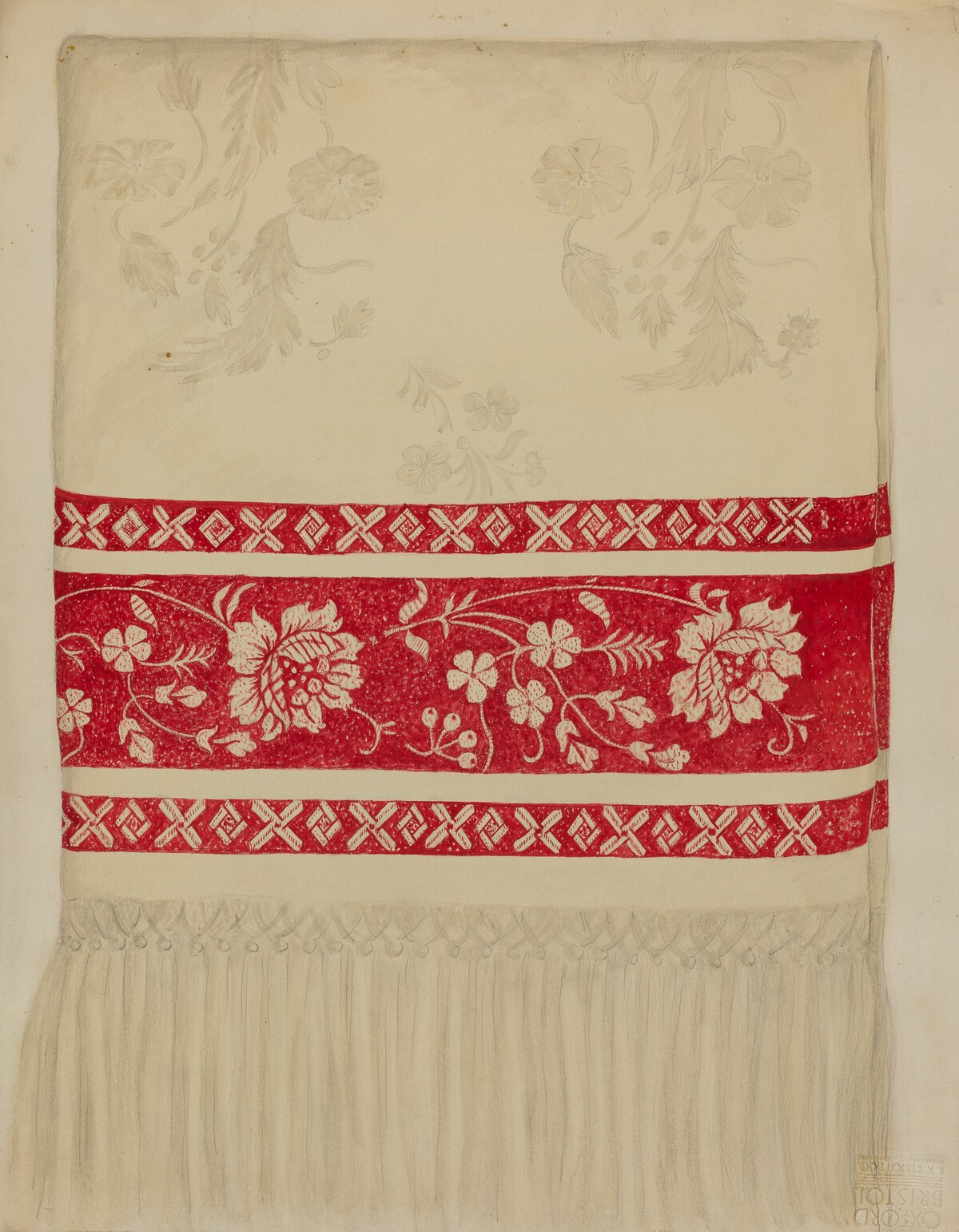 Linen Towel - Flower Design by Eva Wilson