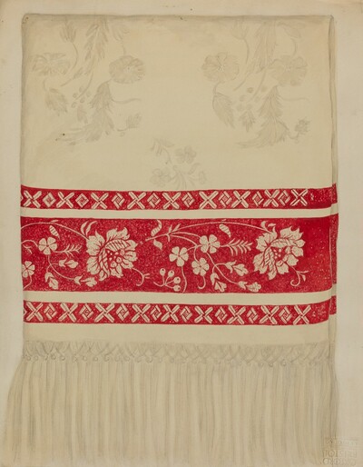 Linen Towel - Flower Design
