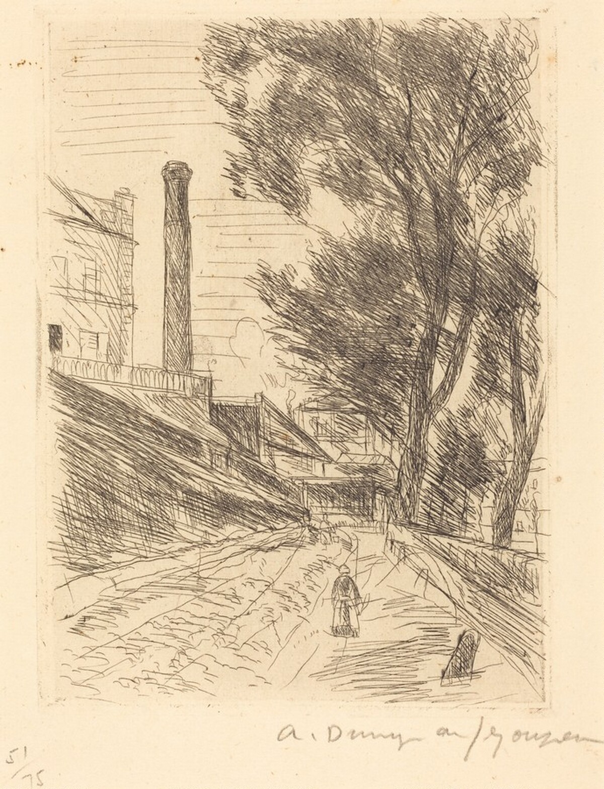 Landscape with Chimney (Paysage a la cheminée) by André Dunoyer de Segonzac