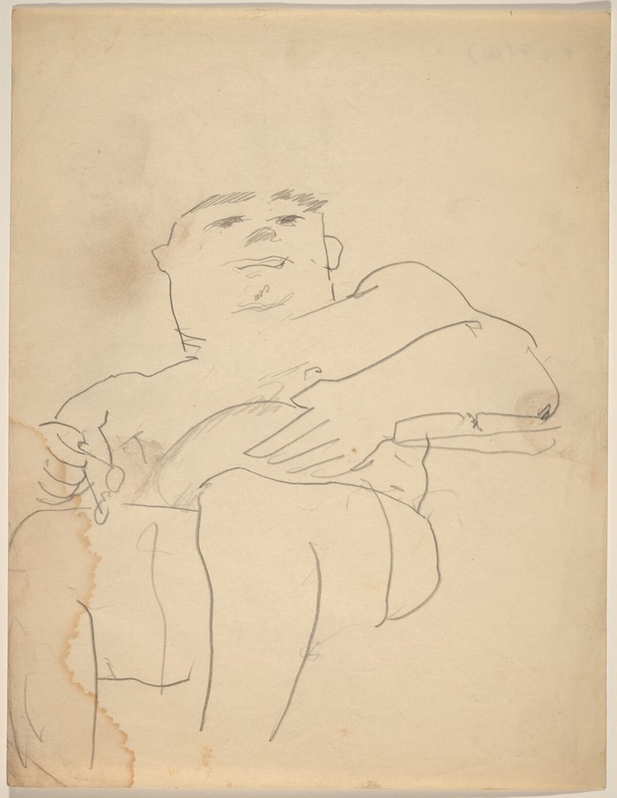 Seated Man Looking Down, Eyeglasses in Hand by Mark Rothko