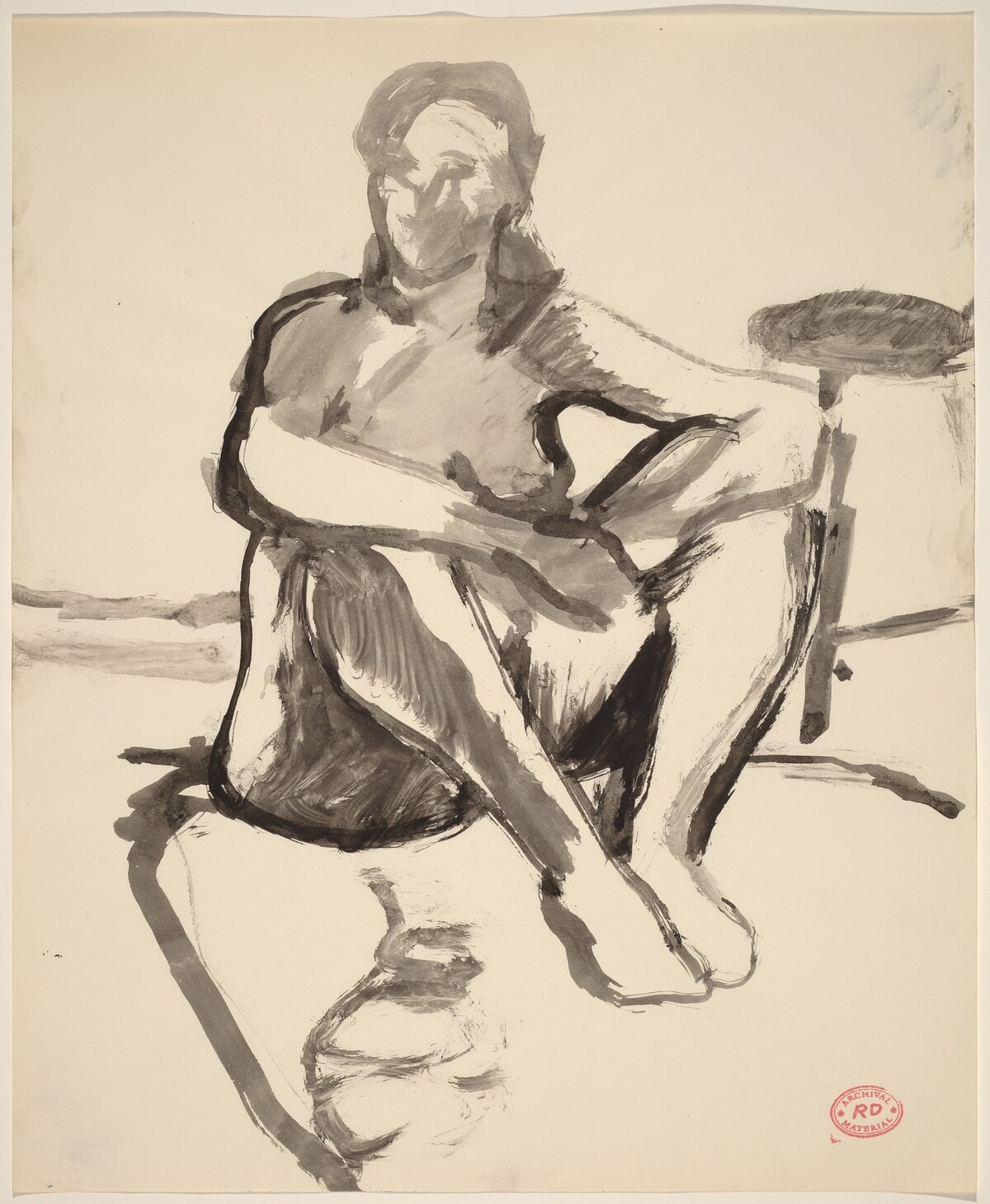 Untitled [female nude seated on floor] by Richard Diebenkorn