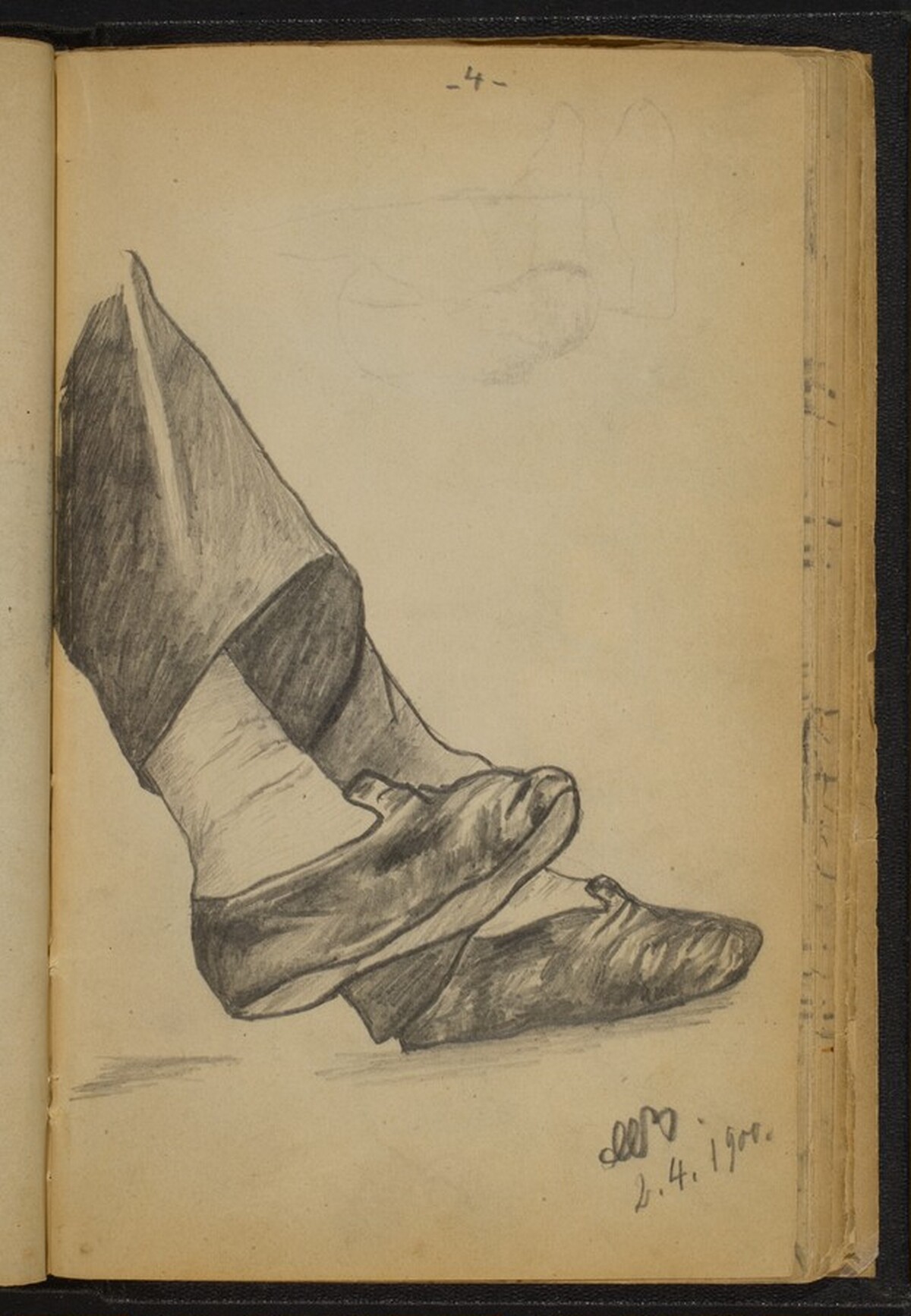 Study of a Pair of Feet in Slippers by Max Beckmann