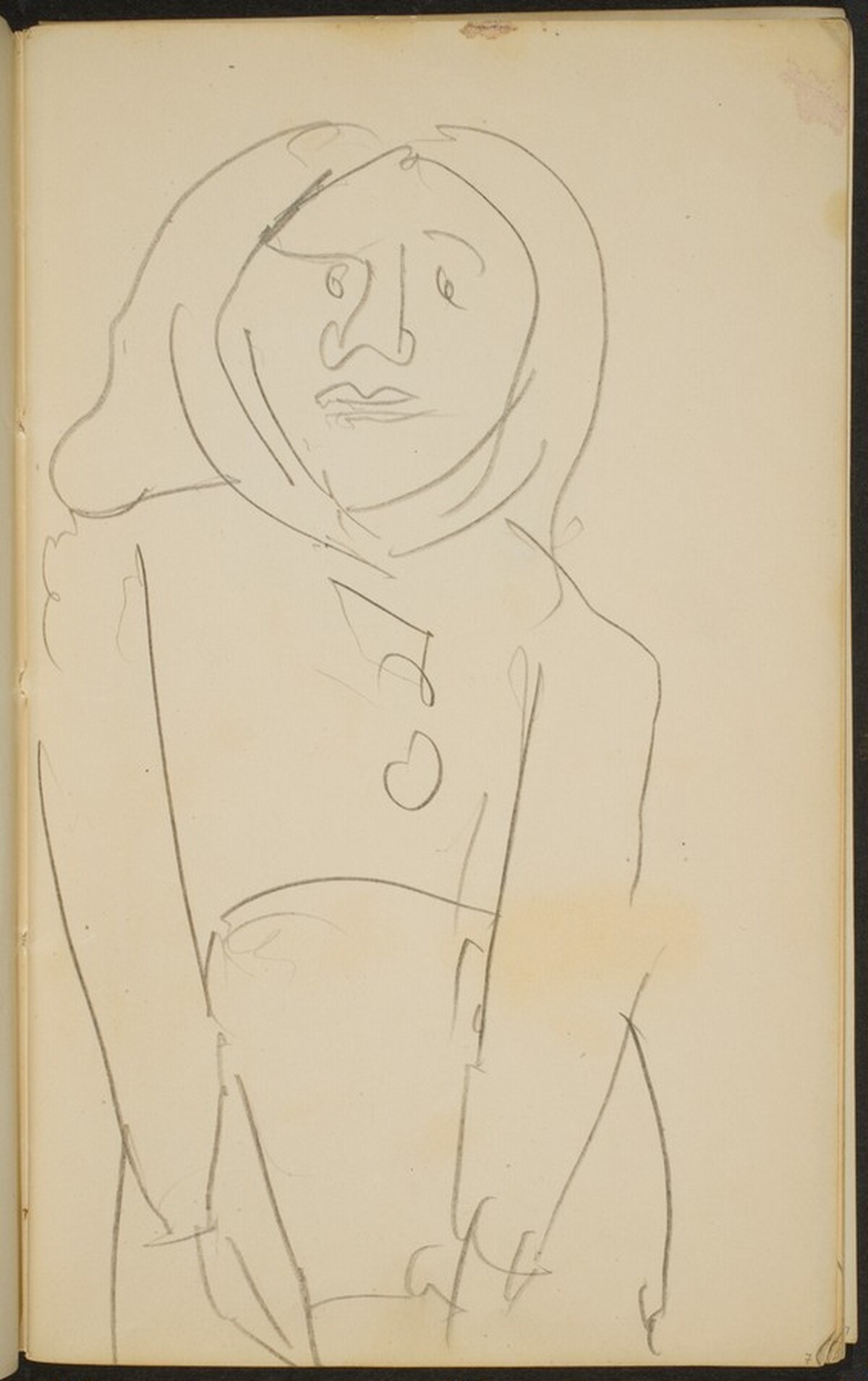 flüchtige Halbfigur mit Kopftuch (Woman with a Headscarf) [p. 7] by Max Beckmann