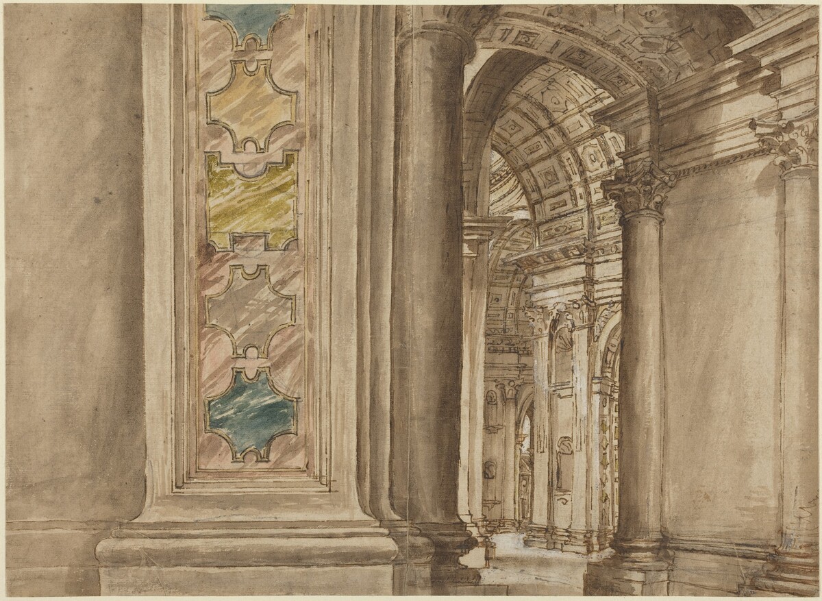The Interior of Saint Peter's, Rome by Italian 17th Century