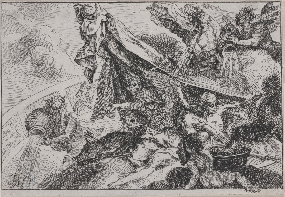 Allegory of Winter with Diana the Huntress by Johann Georg Bergmüller