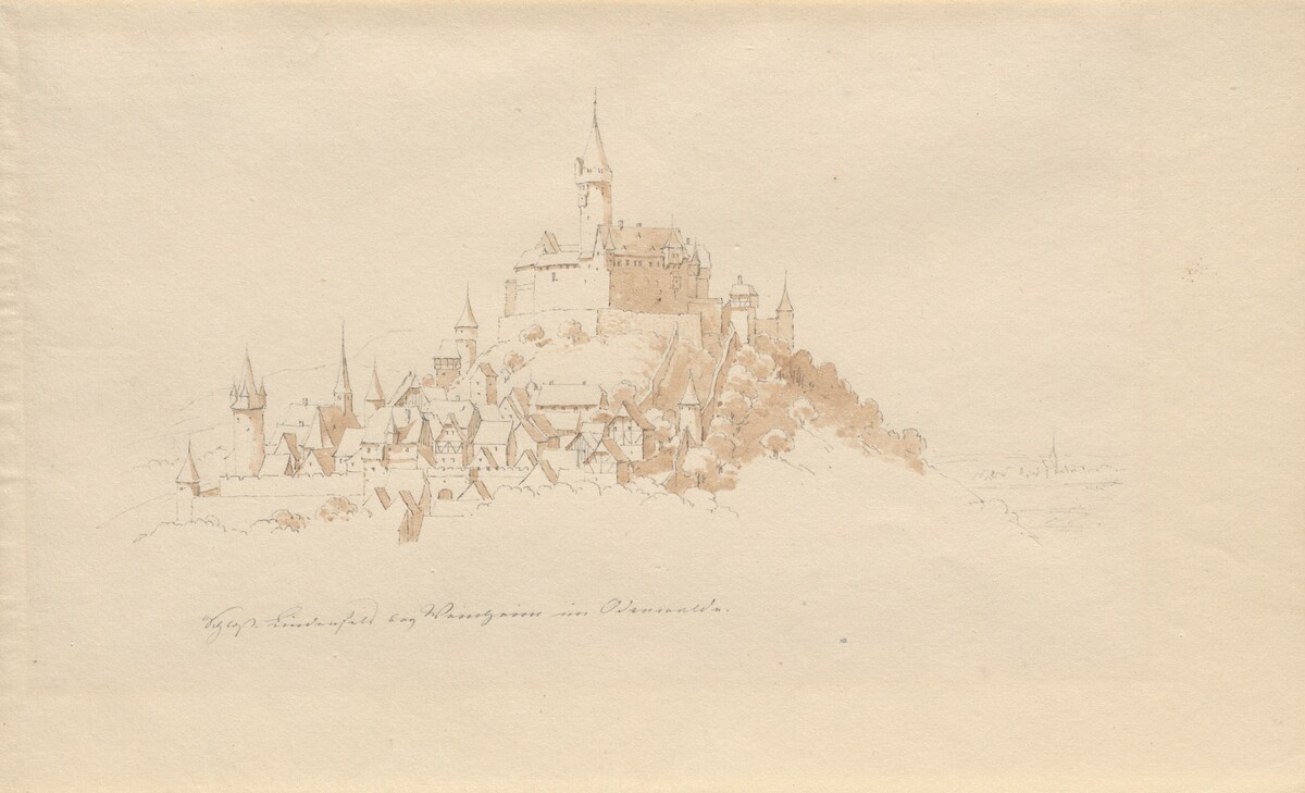 Schloss Lindenfels bei Weinheim im Odenwald by Karl Julius von Leypold