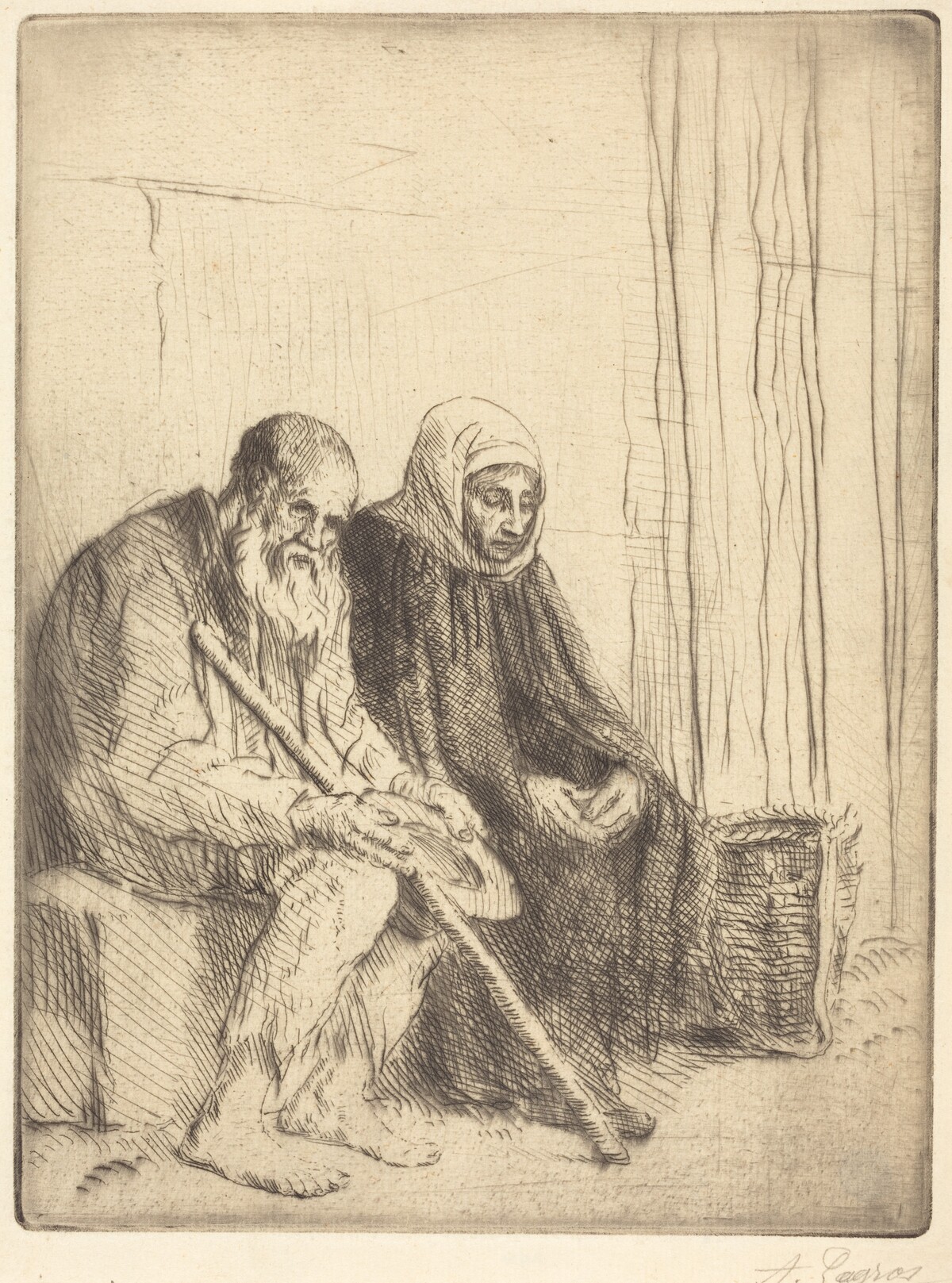Two Beggars (Les deux mendiants) by Alphonse Legros
