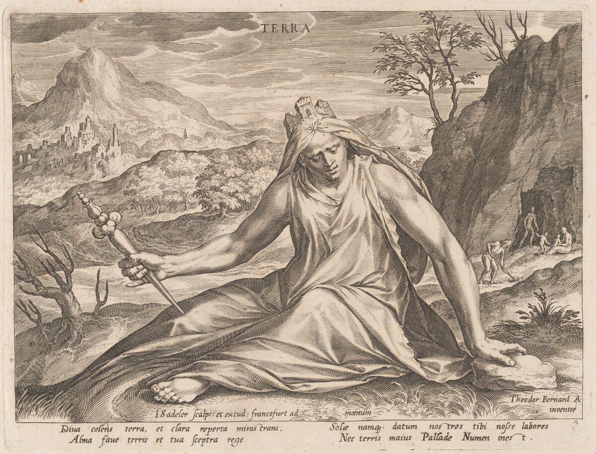 Terra (Earth) by Jan Sadeler I, after Dirck Barendsz