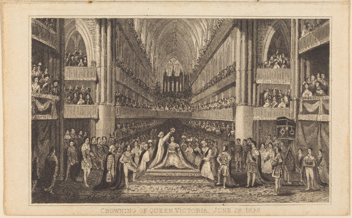 Crowning of Queen Victoria, June 28, 1838 [right half] by British 19th Century