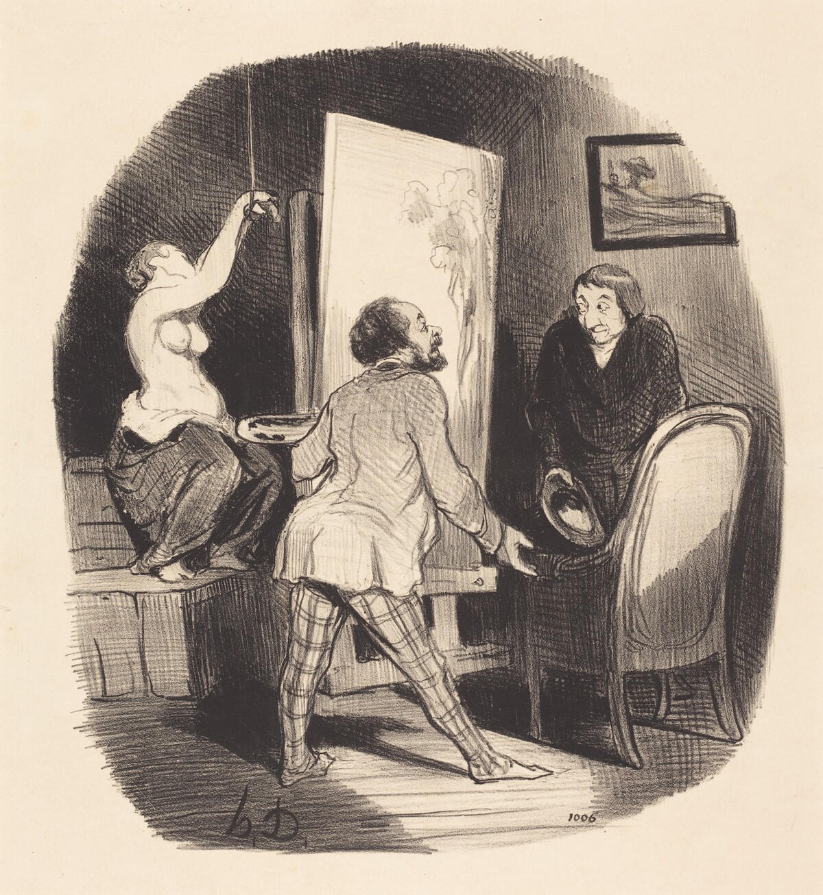 Une Position difficile by Honoré Daumier