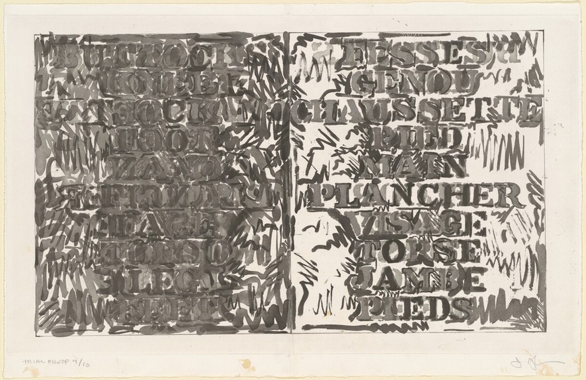Words [trial proof 4] by Jasper Johns
