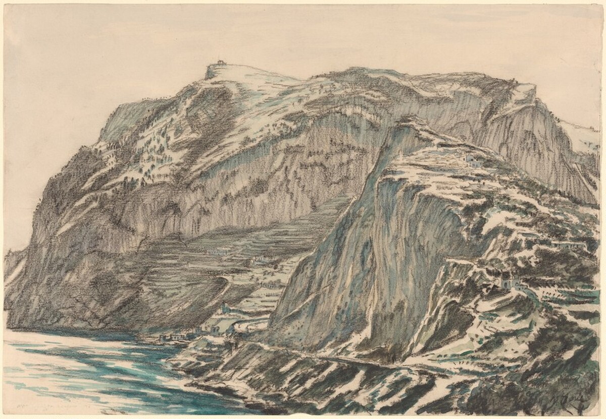 Villa of Tiberius, Capri by Sir Muirhead Bone