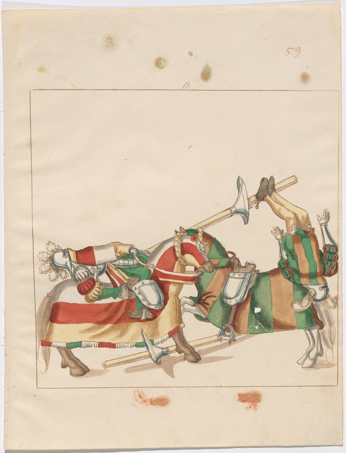 Mock Joust of War with Fixed Shields by German 16th Century
