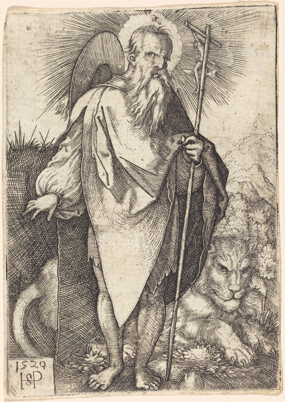 Saint Jerome Standing by Sebald Beham