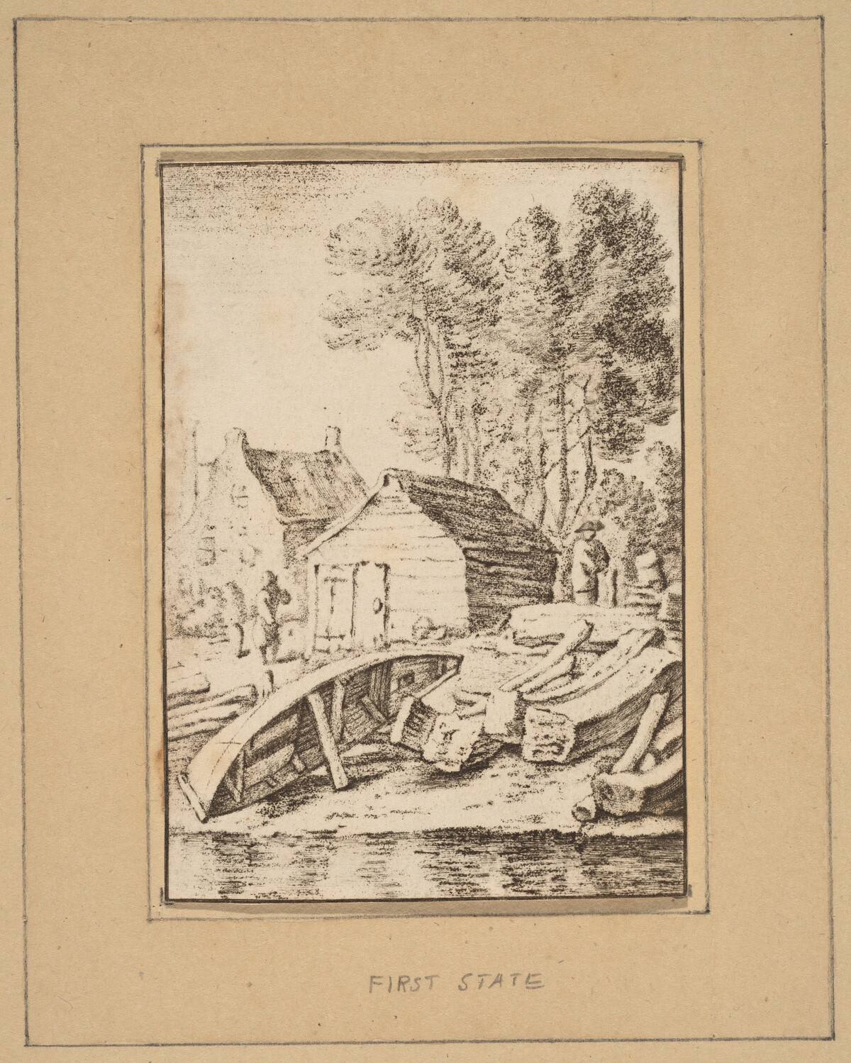 Shipyard by Cornelis Ploos van Amstel after Herman Saftleven