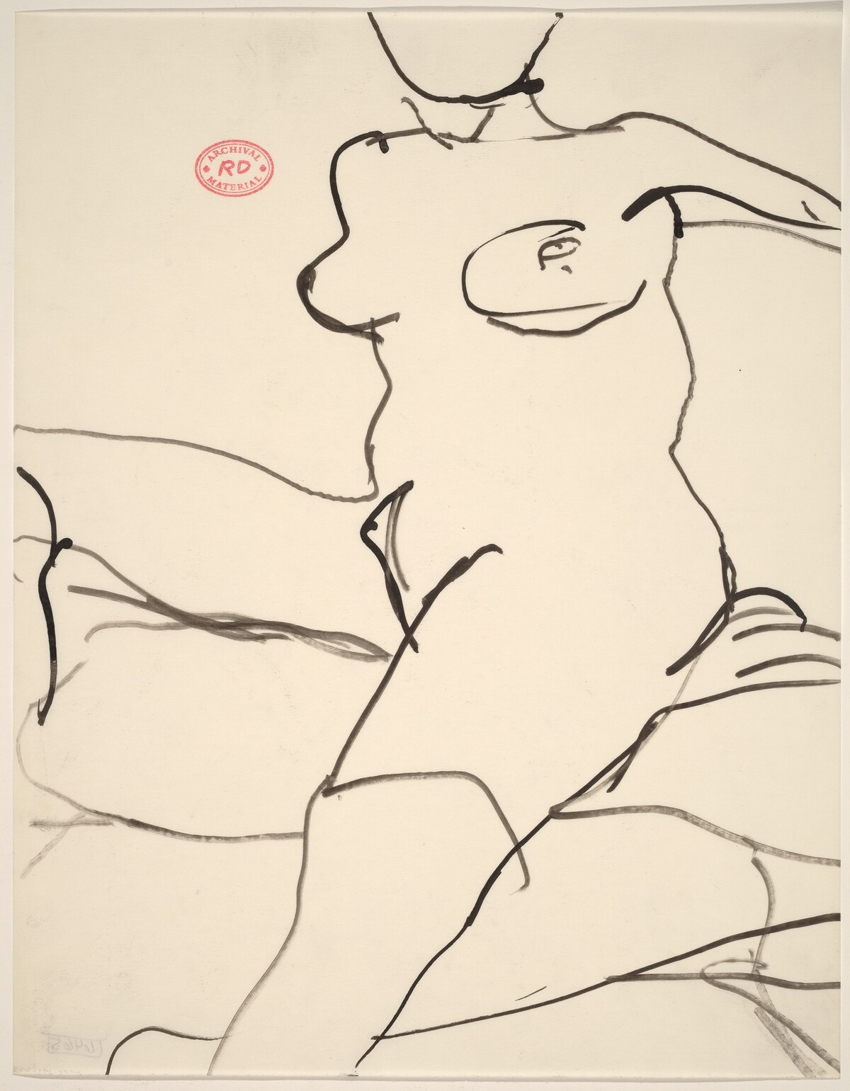 Untitled [female nude seated on cushions] by Richard Diebenkorn