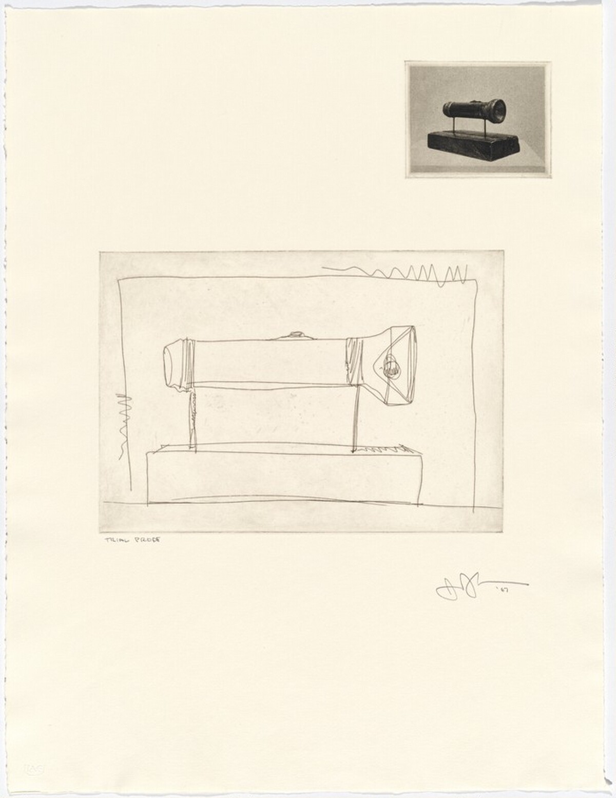 Flashlight from 1st Etchings [trial proof] by Jasper Johns