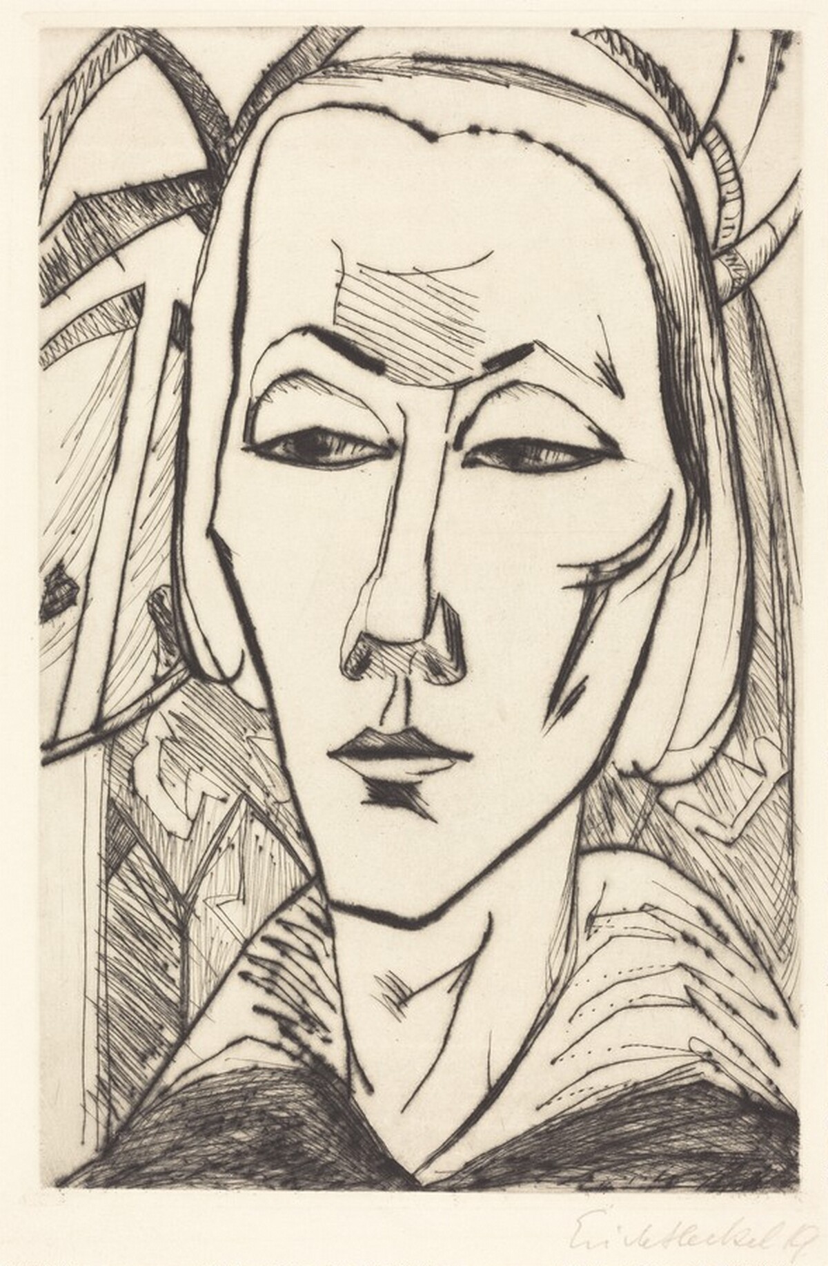 Head of a Young Girl (Madchenkopf) by Erich Heckel