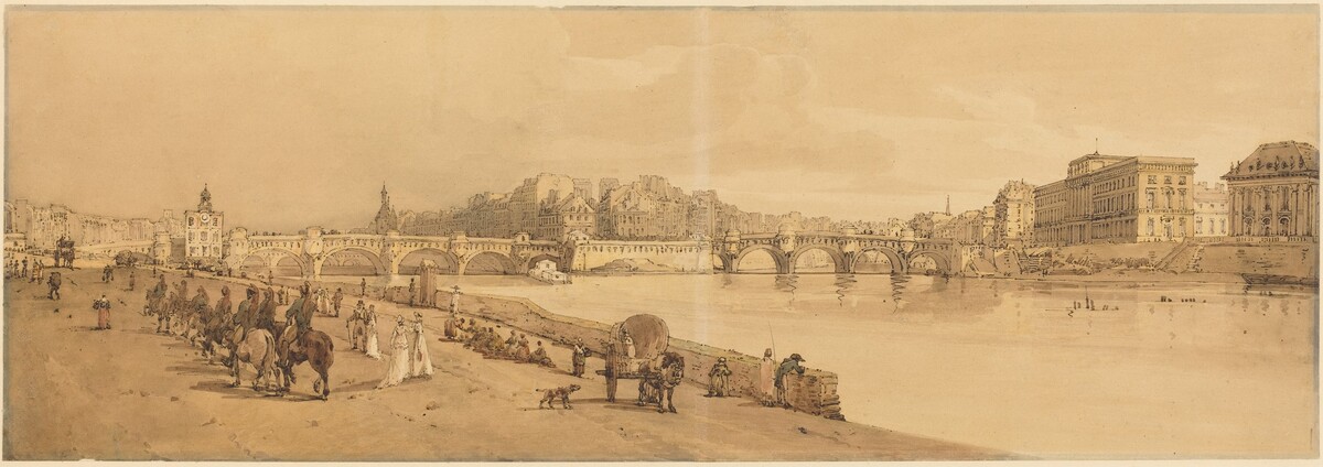 A View of the Pont Neuf, the Mint, etc.: pl.8 by Thomas Girtin