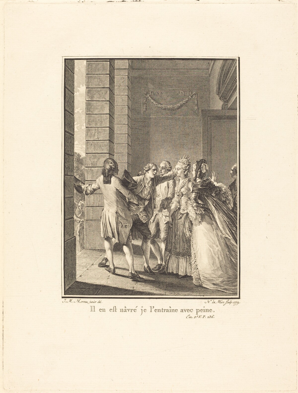 Il en est nâvré, je l'entraine avec peine by Noël Le Mire after Jean-Michel Moreau