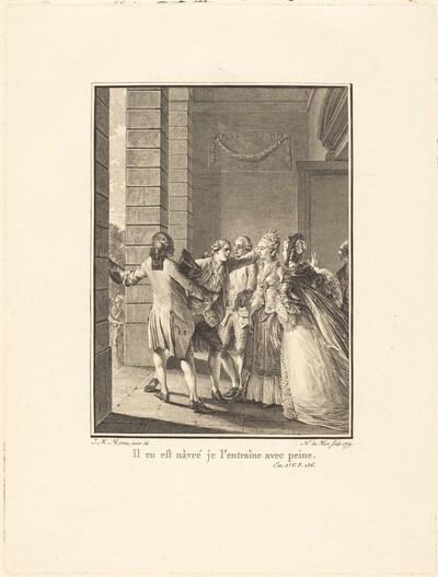 Il en est nâvré, je l'entraine avec peine
