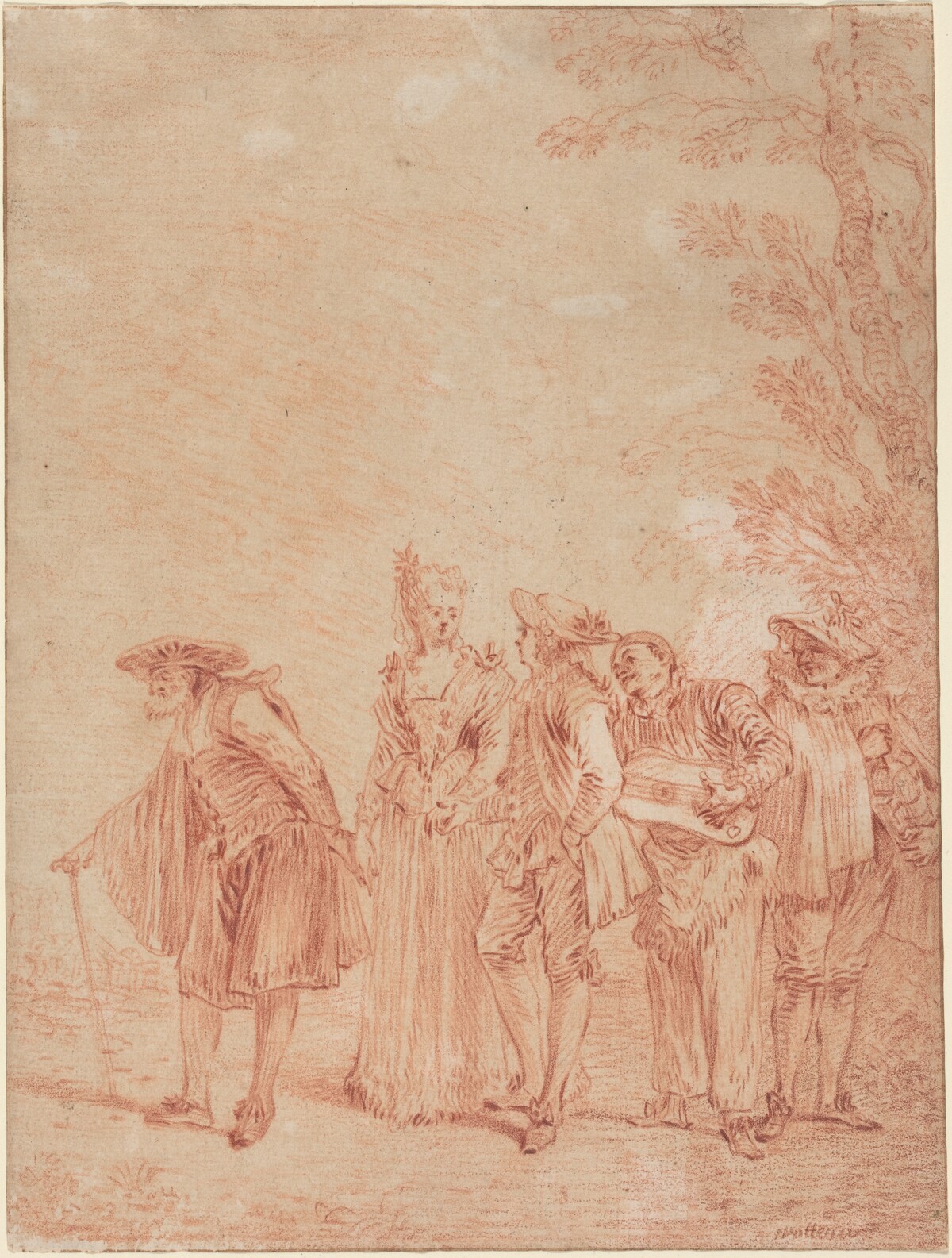 The Wedding Procession by Antoine Watteau