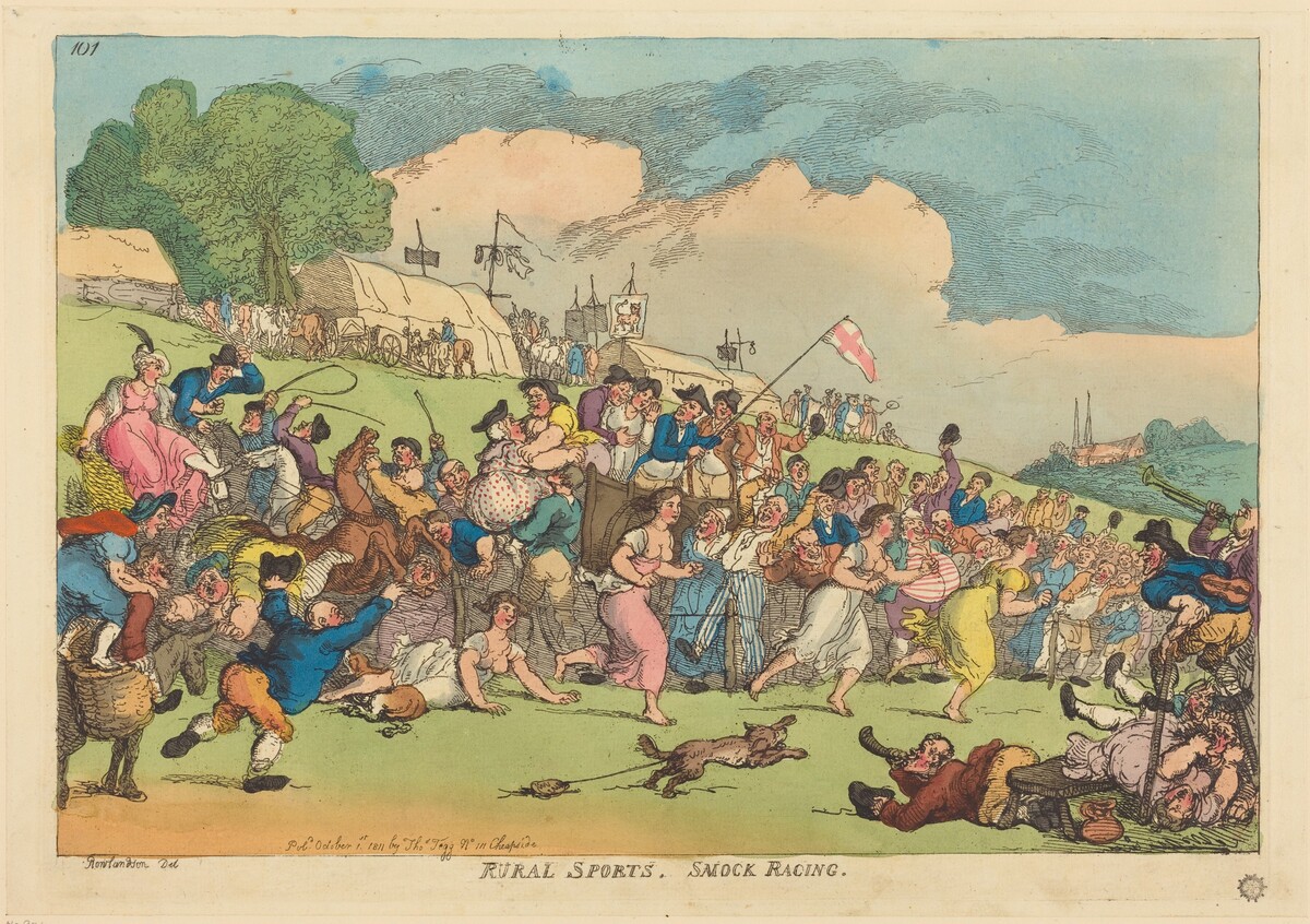 Rural Sports. Smock Racing by Thomas Rowlandson