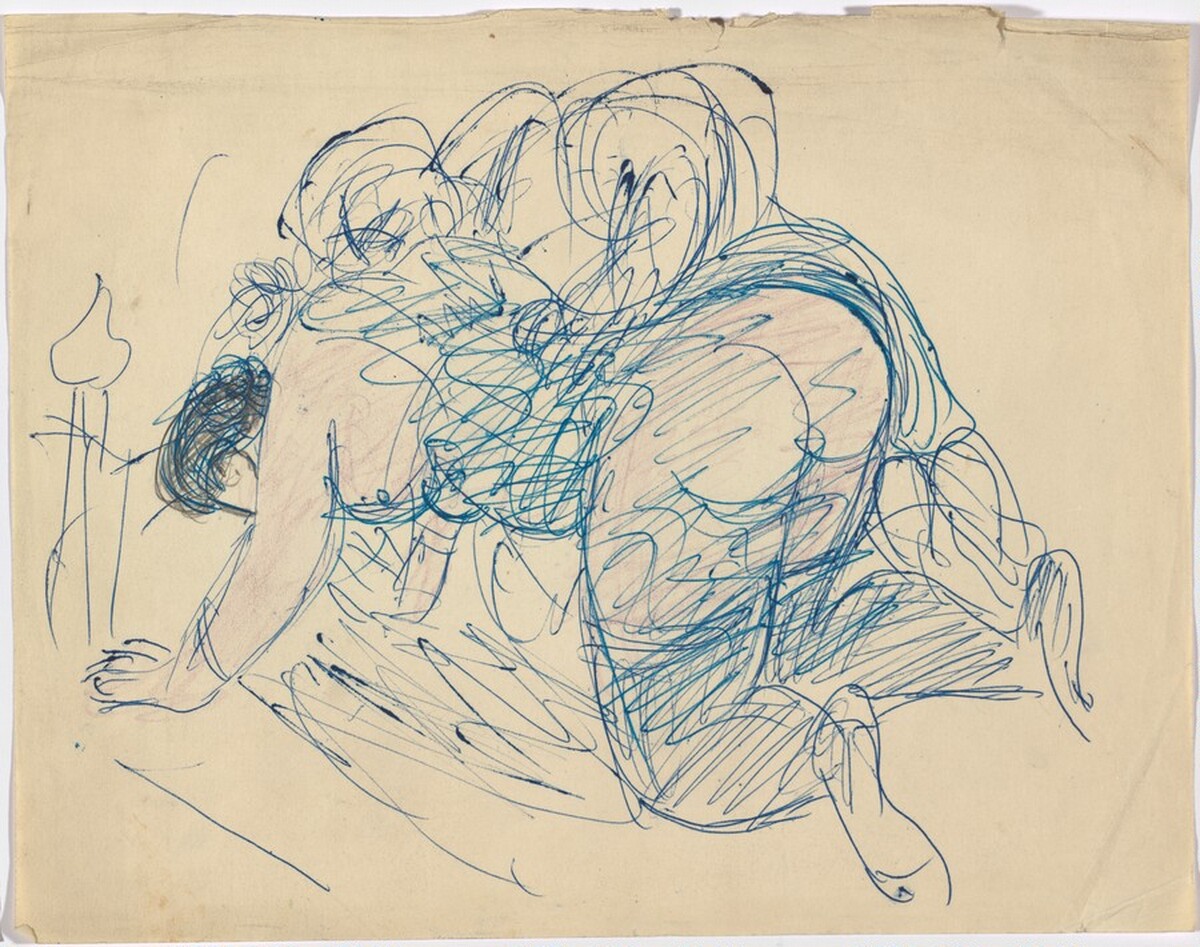 Kneeling Female Nude by Max Beckmann
