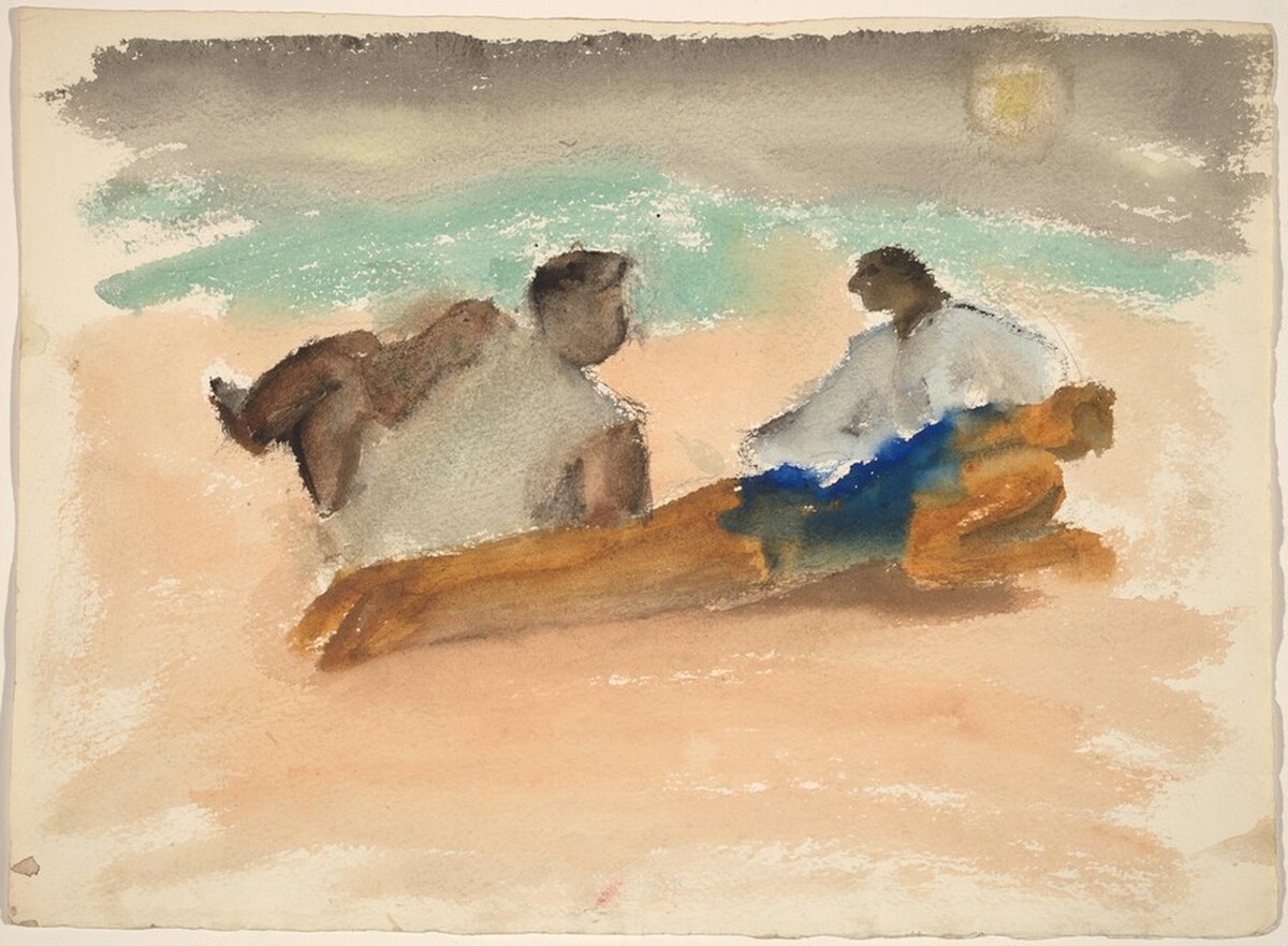 Untitled (bathers on the beach) [recto] by Mark Rothko