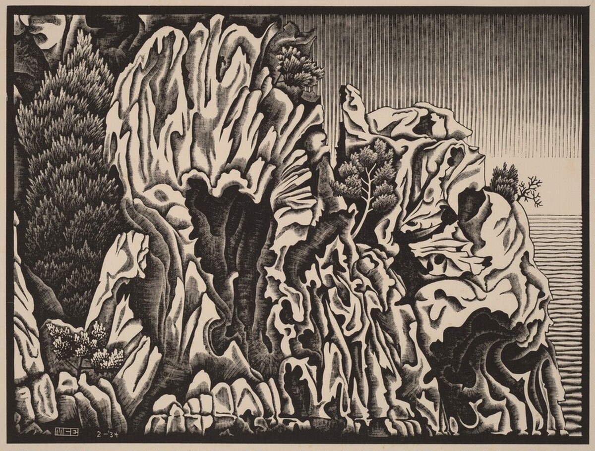 Calanche of Piana, Corsica by M.C. Escher