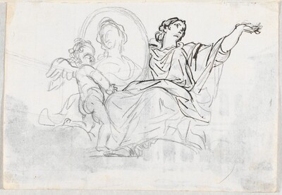 Woman and Putto with a Memorial Portrait