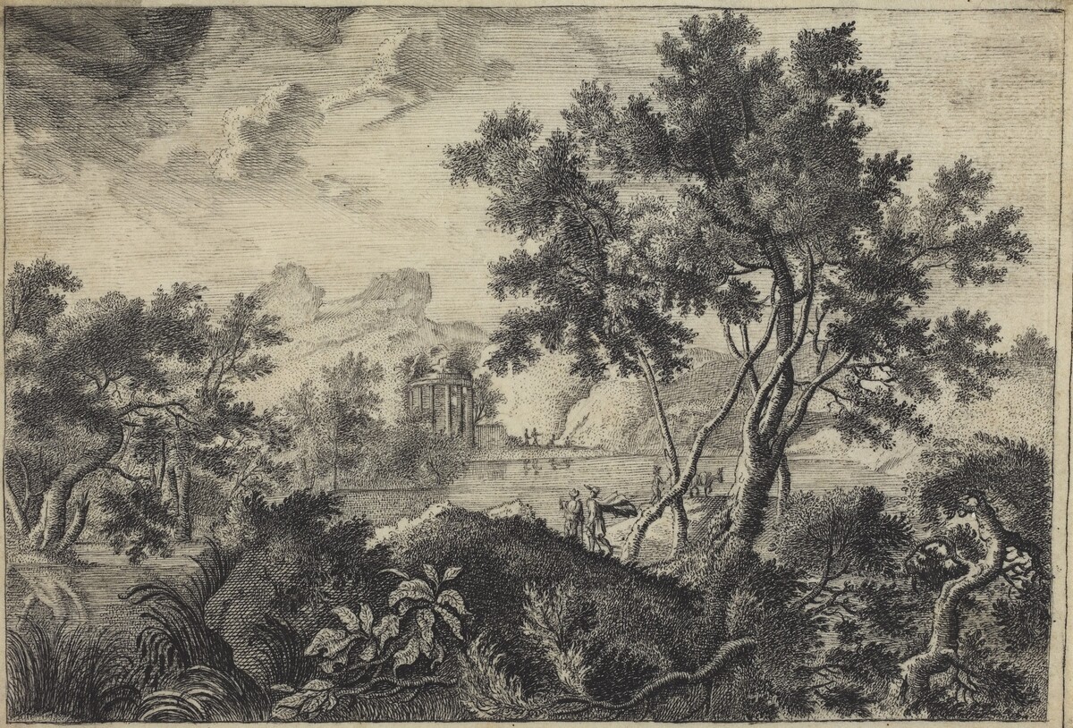 Classical Landscape with a Tempietto by Attributed to Frédéric de Moucheron