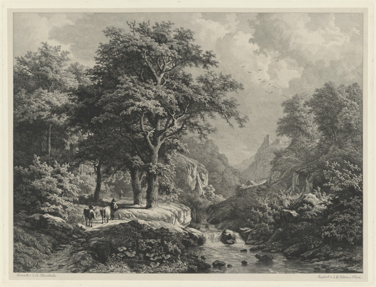 Mountainous Landscape with a Brook by Joseph Hubert Blees, after Johann Bernard Klombeck