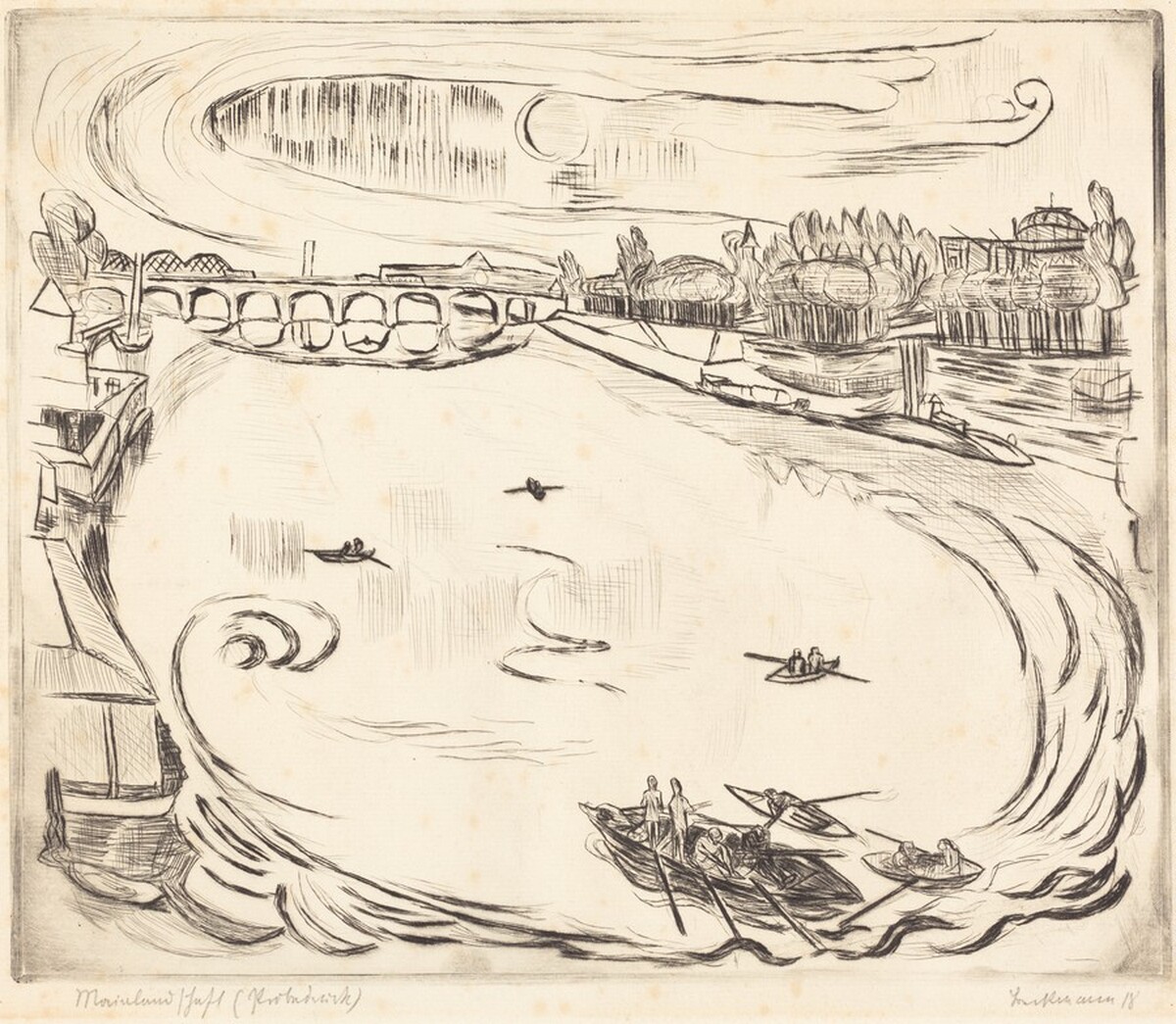 Main River Landscape (Mainlandschaft) by Max Beckmann