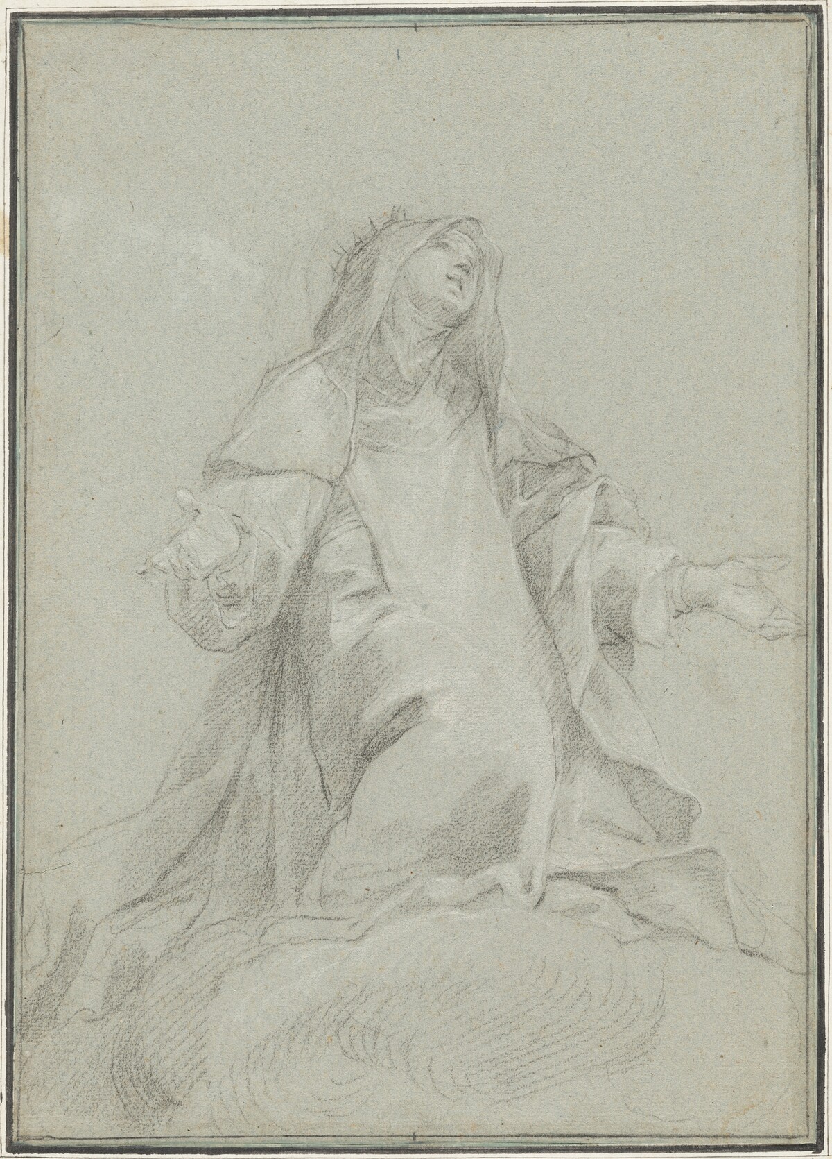 Saint Catherine of Siena on a Cloud by Luigi Garzi
