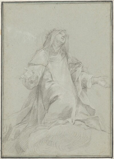 Saint Catherine of Siena on a Cloud