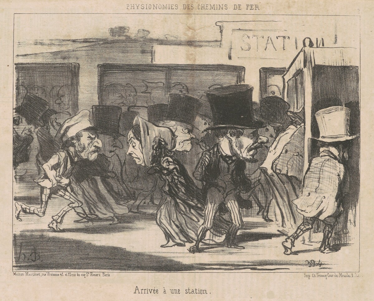 Arrivée a une station by Honoré Daumier