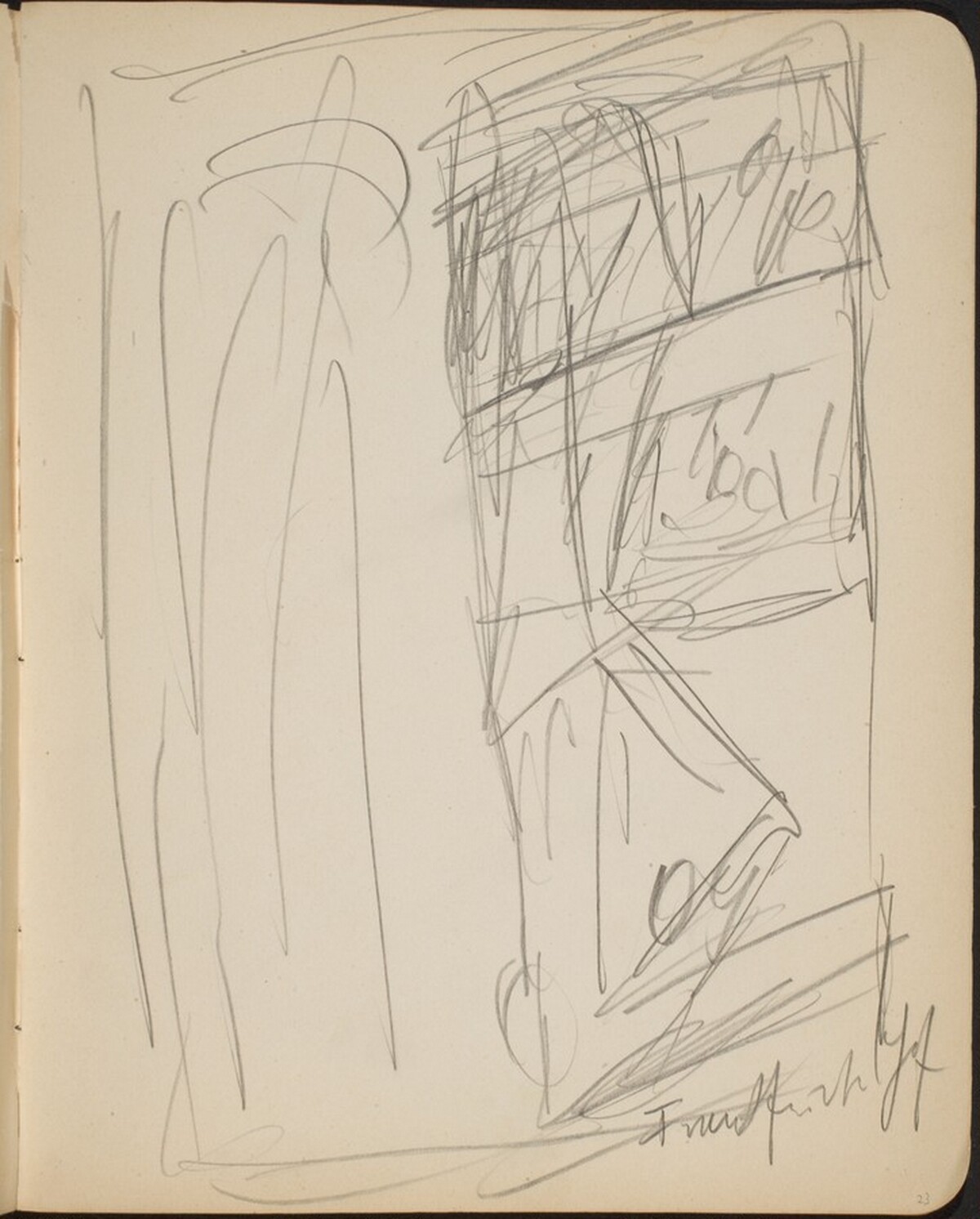 Kompositionsskizze mit Bezeichnung (Sketch with Inscription) [p. 23] by Max Beckmann