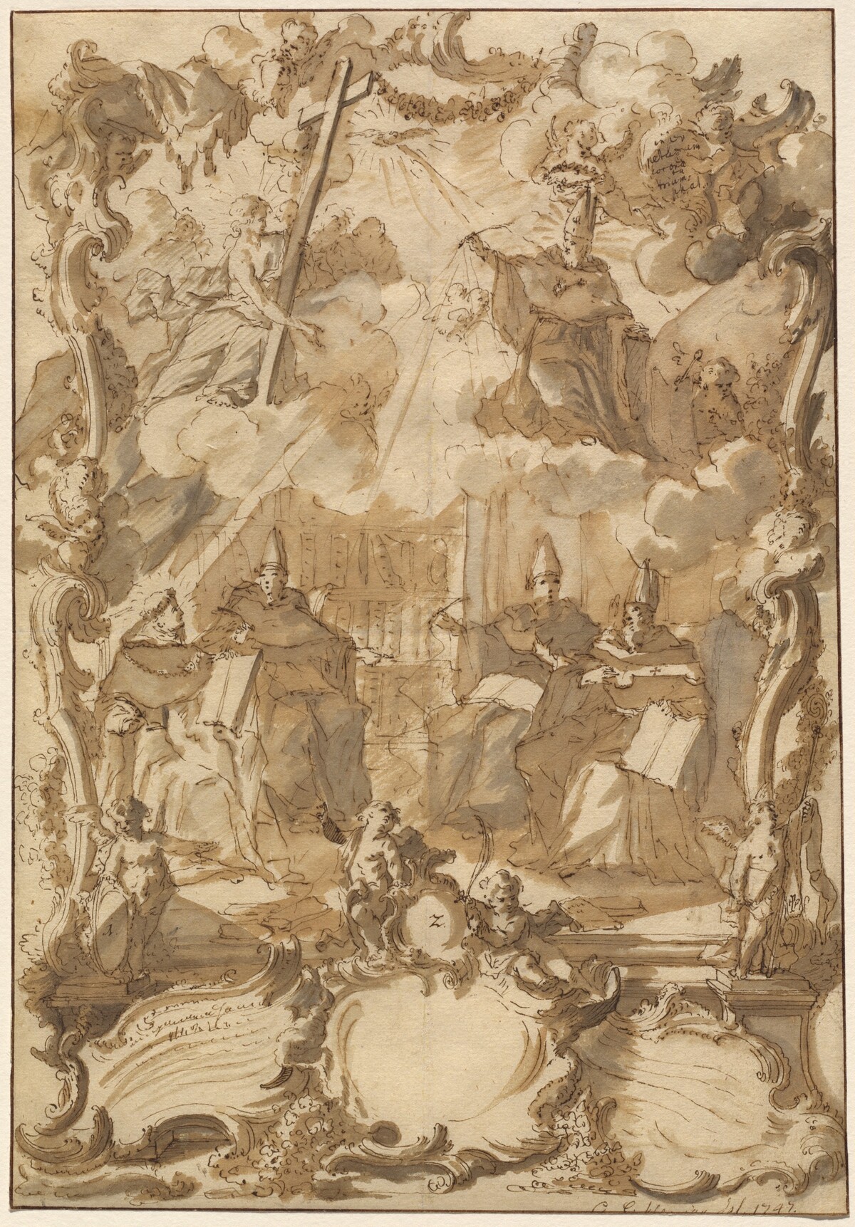 A Thesis Design with Doctors of the Church by Gottfried Eichler the Younger