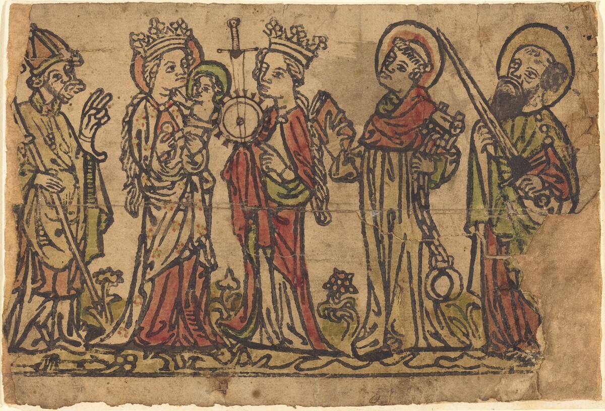 Madonna and Child with Four Saints by German 15th Century