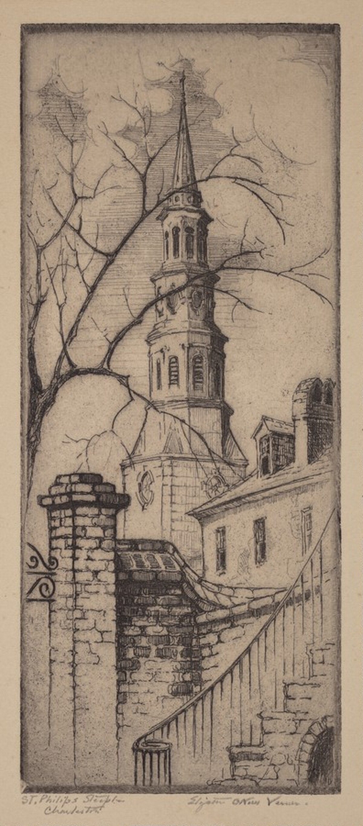 St. Philips Steeple Charleston by Elizabeth O'Neill Verner