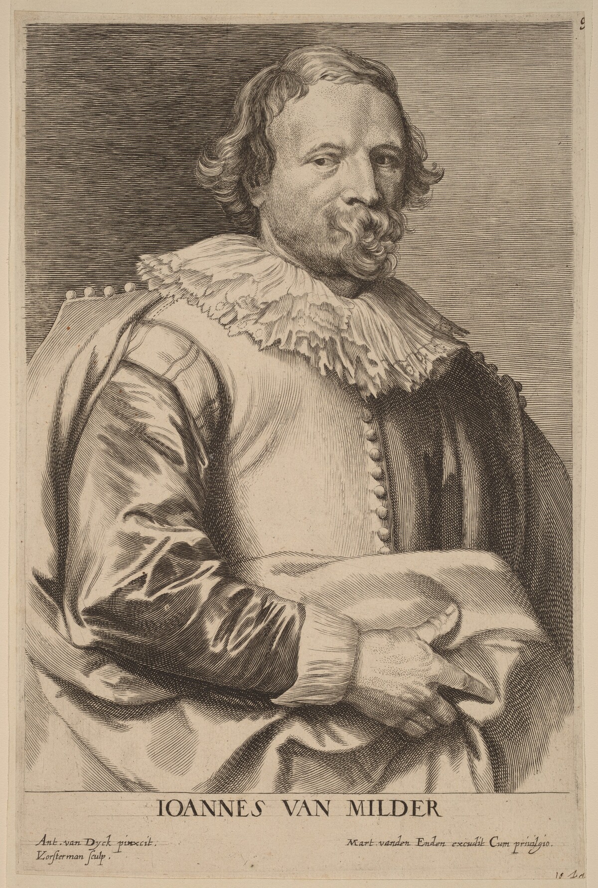 Jan van Mildert by Lucas Emil Vorsterman after Sir Anthony van Dyck