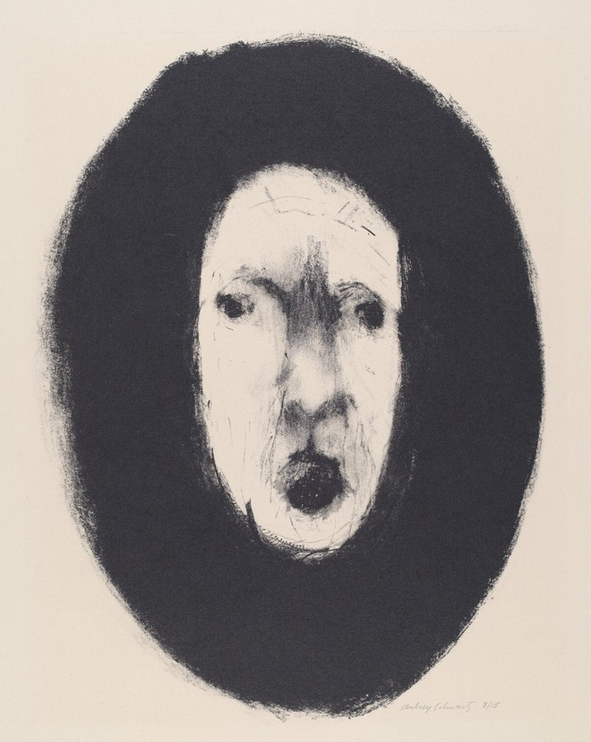 Faces - Triptych [right half] by Aubrey Schwartz