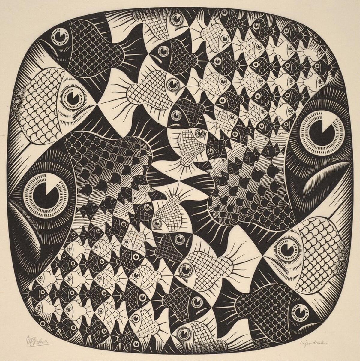 Fish and Scales by M.C. Escher