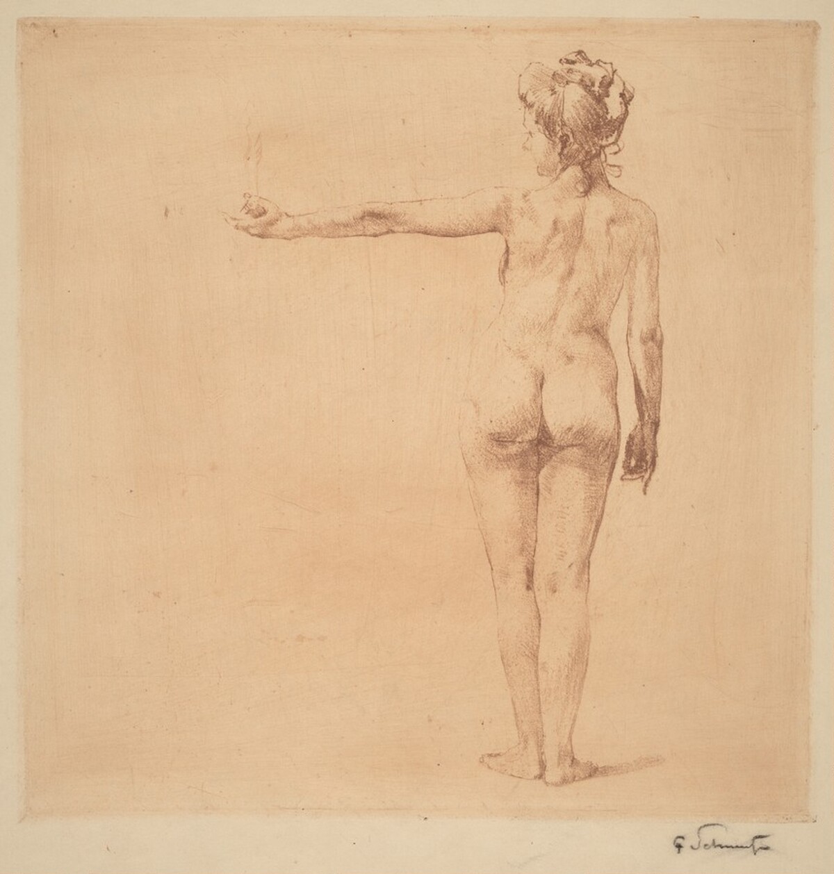 Nude with Outstretched Arm by Ferdinand Schmutzer