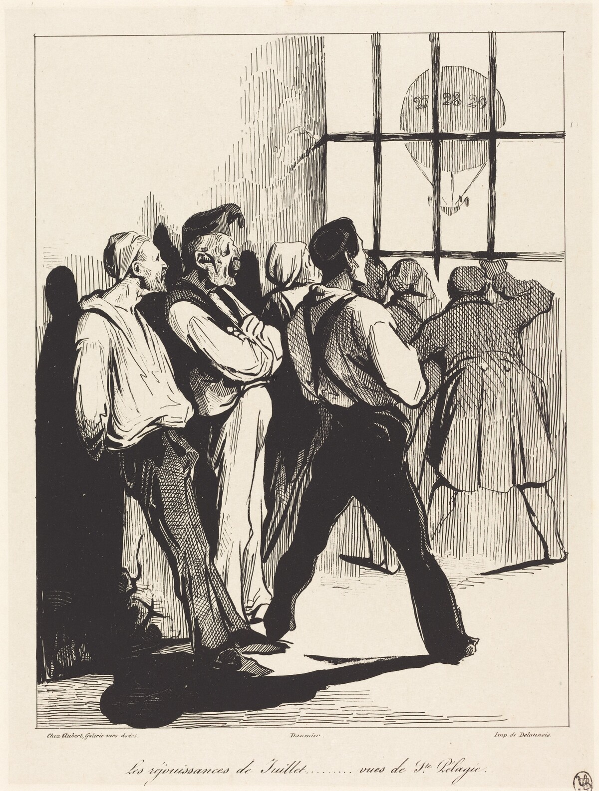 Les réjouissances de Juillet... vues de Ste. Pélagie by Honoré Daumier